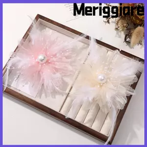 MERIGGIARE Retro Ngọc Trai Lông Hoa, Hình Hoa Organza DIY Vải Táo, Phụ Kiện Quần Áo