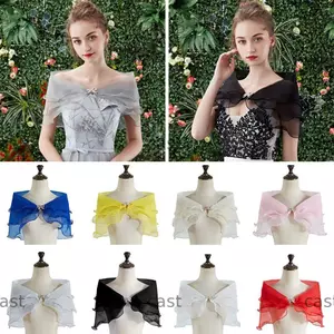CAST Wedding Cape Party Thanh lịch Nơ kim cương giả Ren tay áo Shrug