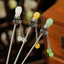 WHX-Antique Kẹp Tóc Giả Hetian Ngọc Hoa Bud Kẹp Tóc Cánh Hoa Kim Loại Hợp Kim Kẹp Tóc Nữ Sườn Xám Hanfu Phụ Kiện Cuộn Phụ Kiện Tóc