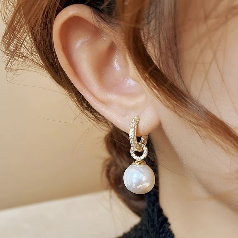 Bông tai ngọc trai thiết kế bạc 925 sang trọng