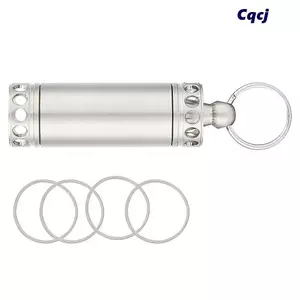 Hộp đựng thuốc chống nước CQCJ, Chai thép không gỉ màu bạc, Hộp đựng thuốc Mini bền bỉ Hộp đựng móc khóa cắm trại ngoài trời