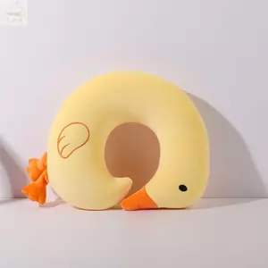 Gối hình chữ U AWNGD, Gối cổ thêu dễ thương, Phong cách Nhật Bản Hạt xốp ngỗng lớn Crystal Velvet Gối du lịch tại nhà