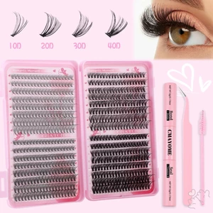 Bộ nối mi giả 640 cụm D Curl Lông mi sợi tổng hợp để sử dụng chuyên nghiệp