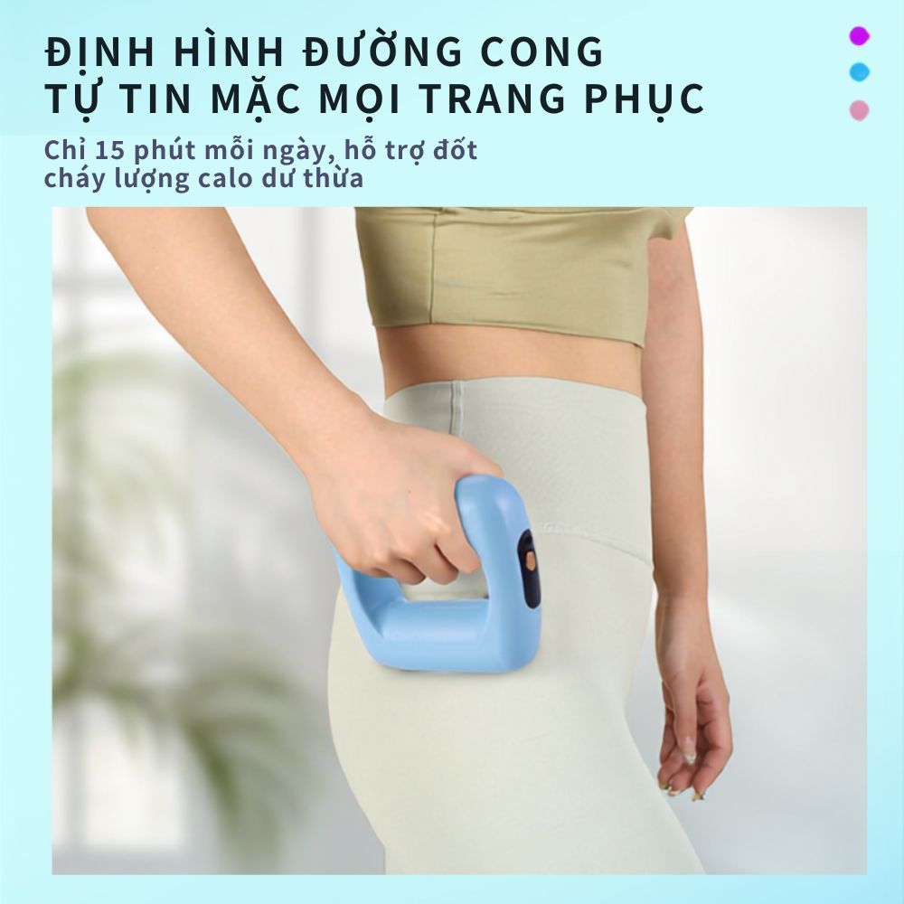 FlexFitShop Máy Massage Toàn Thân Massage Bụng Giảm Mỡ Giảm Bụng, Tặng Đai Điều Chỉnh Cấp Độ Pin 60 Phút M001