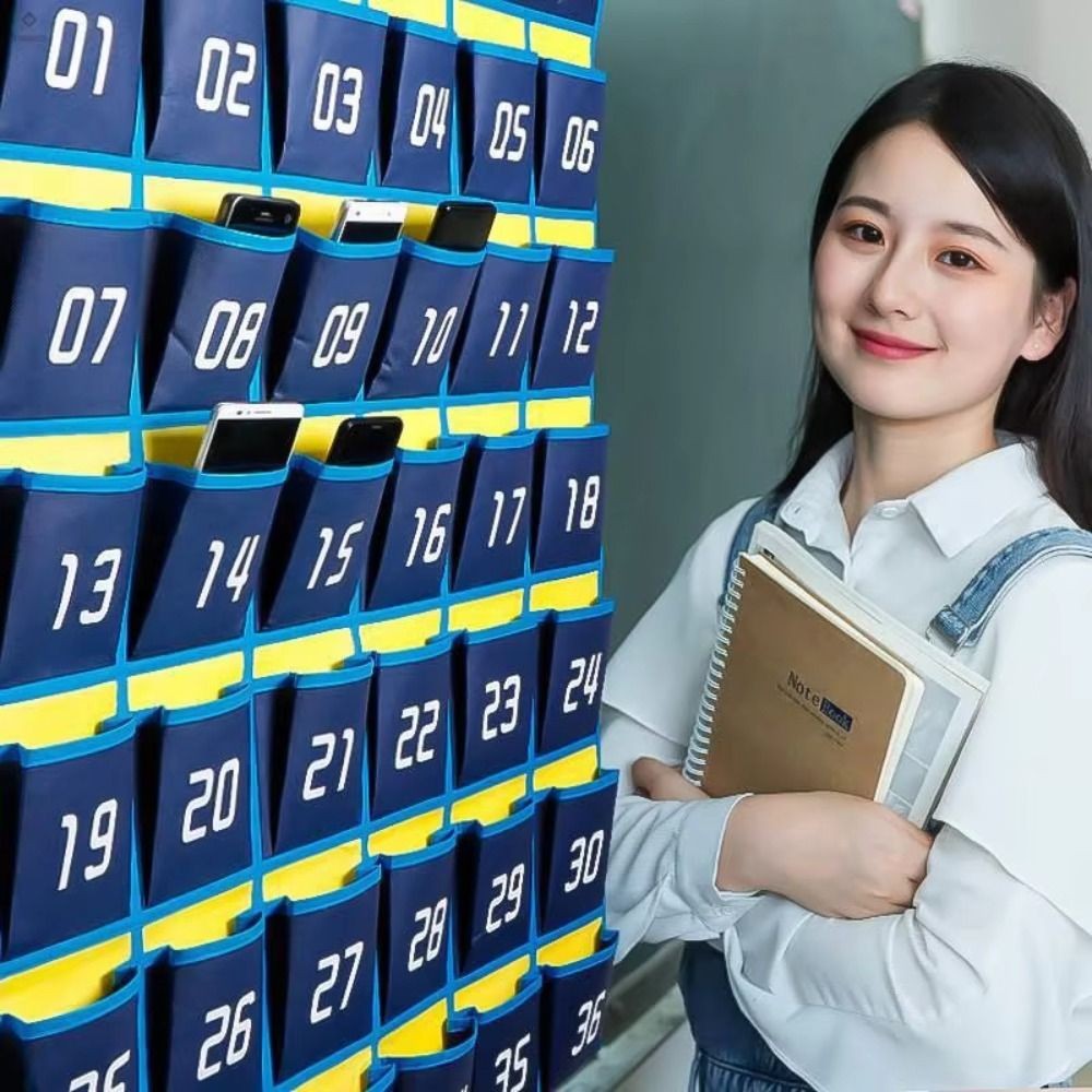 Túi treo điện thoại AMLU, Túi lưu trữ điện thoại số 30 / 36 / 42 / 48 lưới, Túi treo cửa dày gắn tường di động cho máy tính Phím bút