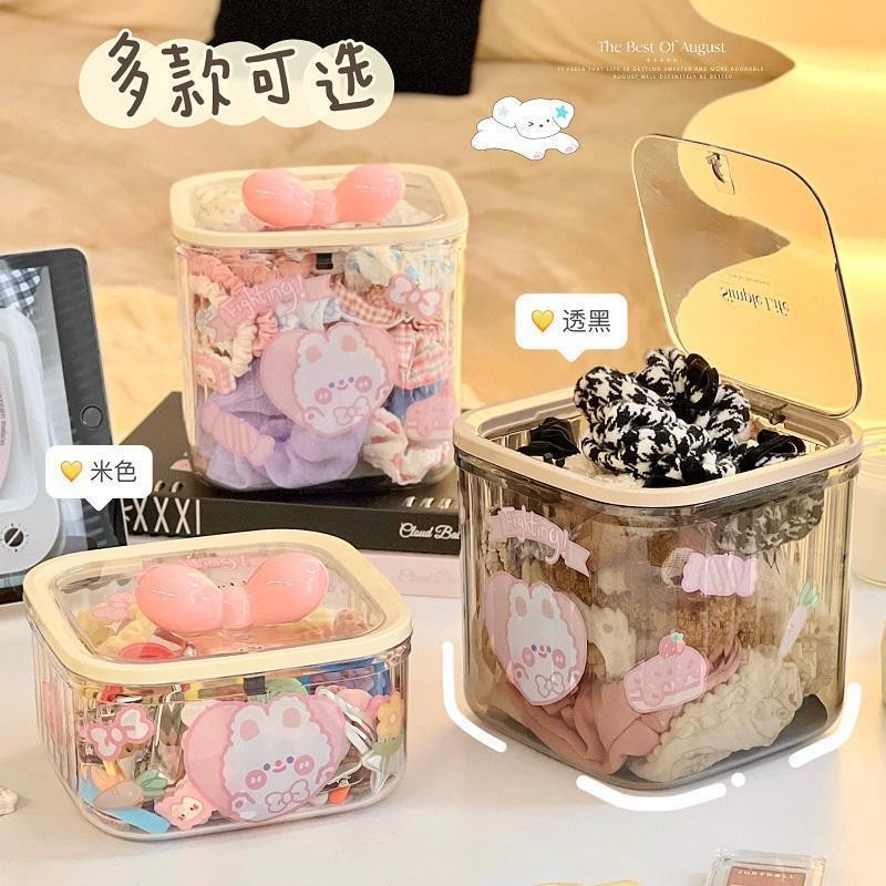 Để Bàn Trong Suốt Di Động Hộp Bảo Quản Kẹp Tóc Phụ Kiện Tóc Trong Suốt Chống Thấm Nước Chống Bụi Trẻ Em Hộp Bảo Quản Dung Tích Lớn Có Nắp
