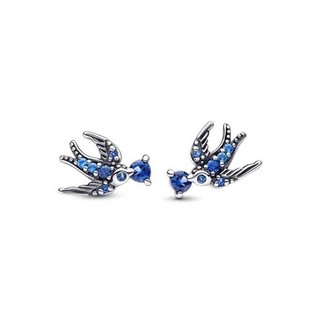 Bông tai Shine Swallow dành cho nữ, đồng trắng mạ bạc, biểu tượng tình cảm vĩnh cửu