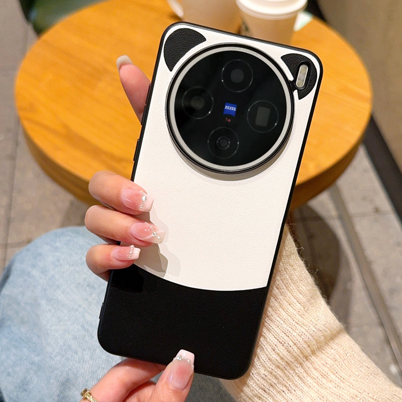 Màu gấu trúc phù hợp với lỗ lớn Thích hợp cho vivo X200s Hoạt hình Màu trơn Đơn giản X200Ultra Phong cách mới Chống sốc