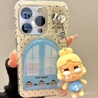 Ốp Điện Thoại Thích Hợp Cho iPhone Phong Cách Hàn Quốc ins Chấm Bi Khóc Cửa Sổ Cho Bé Bề Mặt Gương Lật 17 / 16 / 15promax / 14 Phong Cách Mới 13 / 12 / 11pro Niche xsmax / xr Sáng Tạo Chống Sốc Lỗ Lớn Bao Gồm Tất Cả Vỏ Bảo Vệ 0W0E