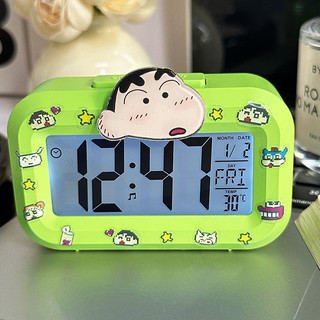 Đồng hồ báo thức Crayon Shin-Chan đa chức năng | Thức Tỉnh Âm Nhạc + Chức Năng Ngáy + Màn Hình Dạ Quang + Nhiệt Kế + Tiệc Sinh Viên Thế Giới Phải Có