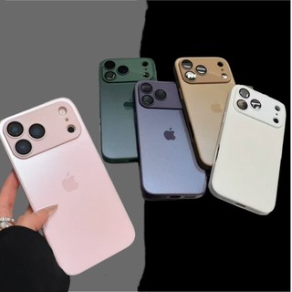 Có logo Nâng cấp Light Sand Nano Glass Lens Cover Frosting Casing cho IPhone 17 17Air 16 15 14 Plus 13 12 11 Pro Max Hard Case Chống cháy nổ và chống trầy xước