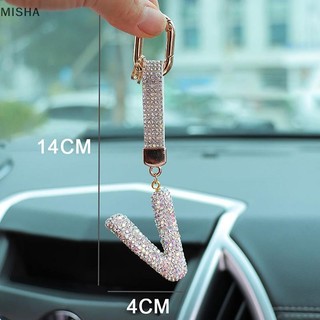 Misa Thời Trang Lấp Lánh Kim Cương Giả Bảng Chữ Cái Móc Khóa Chữ Dễ Thương Quyến Rũ Vòng Chìa Khóa Ba Lô Tinh Tế Phụ Kiện Trang Trí Quà Tặng