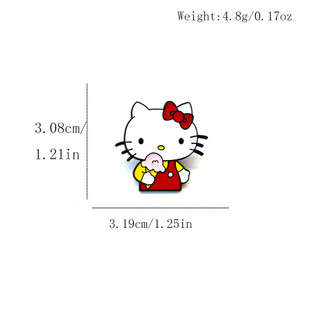 4 Cái / bộ Dễ Thương Loại Q Hello Kitty Pin Sanrio Men Trâm Cho Túi Quần Áo Kawaii Mèo Kitty Cho Người Hâm Mộ