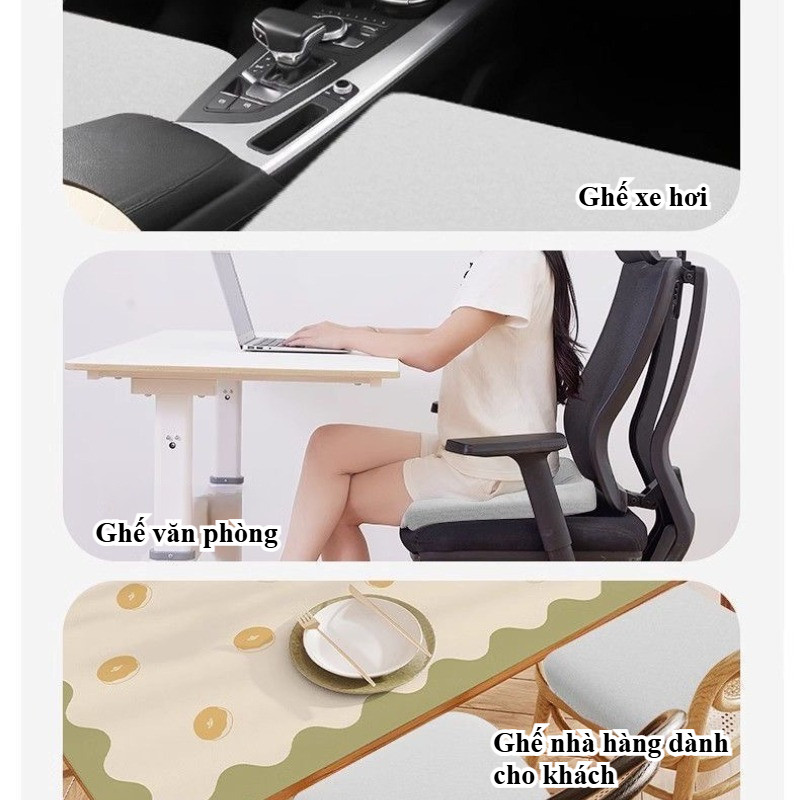 Bộ nhớ bông văn phòng ghế đệm sữa lụa vải làm mới và thoáng khí để giảm đau cột sống đuôi ít vận động