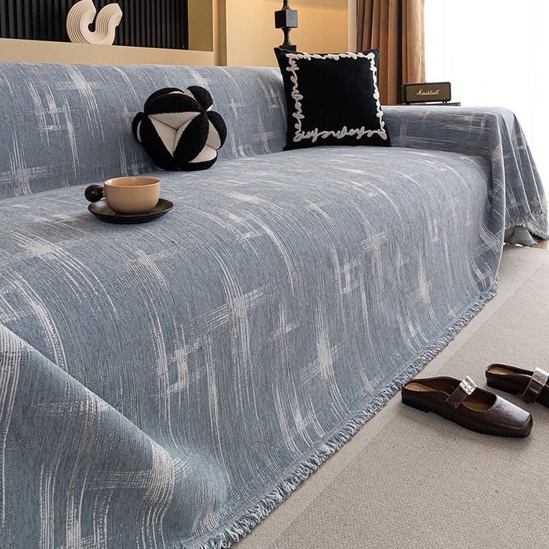 Khăn bọc sofa chéo Chenille cổ điển, Chăn sofa chống trượt có thể giặt bằng máy, Bảo vệ nội thất cho thú cưng, Thích hợp cho vỏ sofa 2 và 3 chỗ