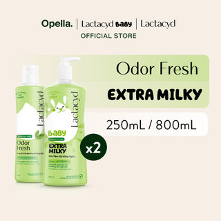Bộ Sữa Tắm Gội Trẻ Em Lactacyd Baby Extra Milky Size Jumbo 800ml + Chai DDVS Phụ Nữ Lactacyd Odor Fresh 250ml