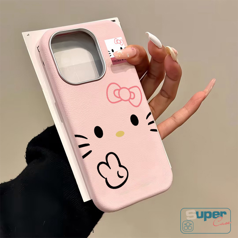 Ốp Lưng Tương Thích Cho iPhone 16 11 13 15 12 14 Pro Max 14 16 15 13 12 Pro XR X XS Max Thời Trang Ngọt Ngào Dễ Thương Hello Kitty Nơ Da Họa Tiết