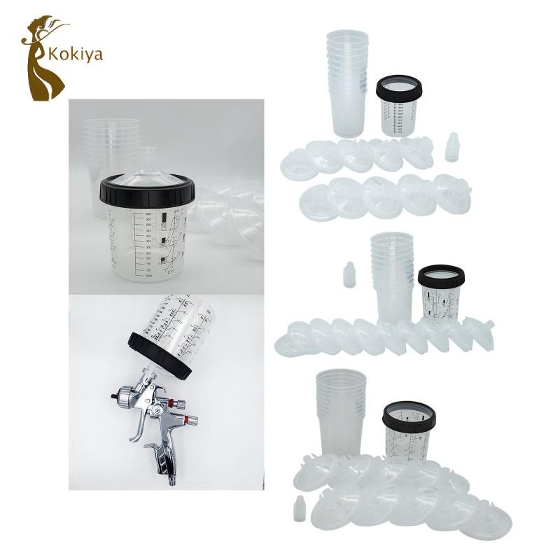 Cốc phun 165 / 400 / 600ml Cốc trộn sơn dùng một lần Nồi phun cốc sơn có nắp đậy