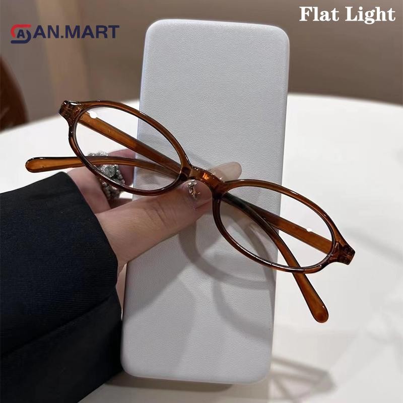 Bigdealssuper Retro Khung Nhỏ Bé Gái Kính Mắt Phong Cách Thời Trang Retro Hình Bầu Dục Kính Mắt Nữ Trang Trí Máy Tính Chống Xanh Kính Mắt Siêu