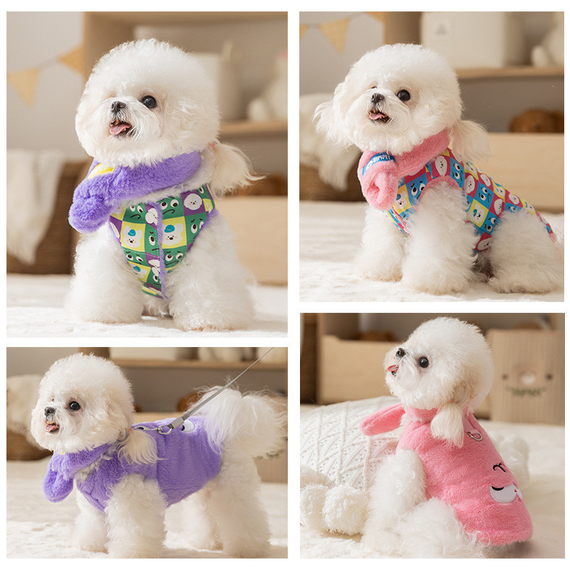 【Ready Stock】 New Dog Clothes Autumn and Winter Thickened Warm Western Highland Christmas Two-Legged Cat Small and Medium-Sized Dogs Pet Clothes nSdv
