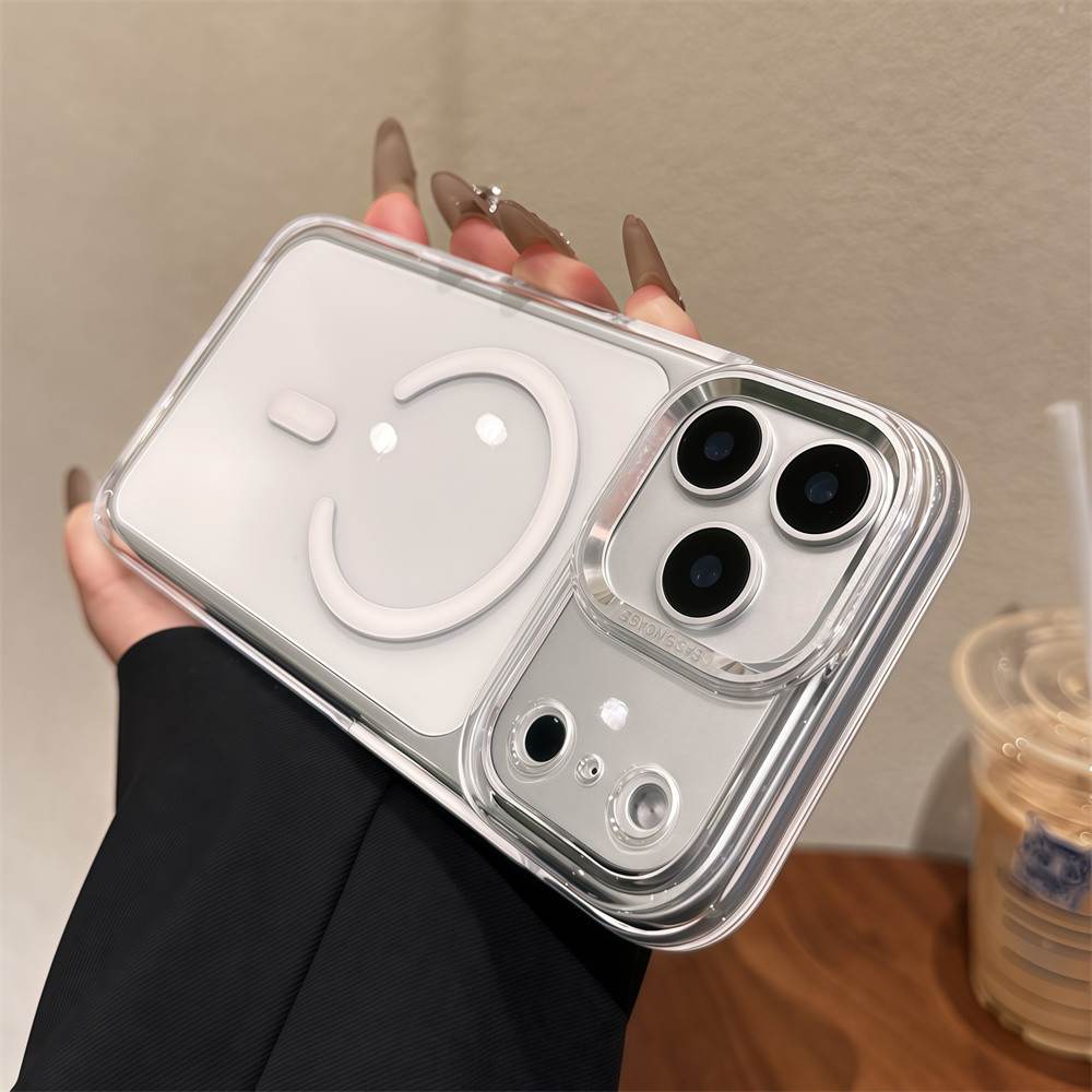 Ốp điện thoại từ tính trong suốt chất lượng cao cho IPhone 17 Pro Max Air 15 16 Pro Max Bảo vệ ống kính chống rơi Vỏ cứng Vỏ bảo vệ điện thoại