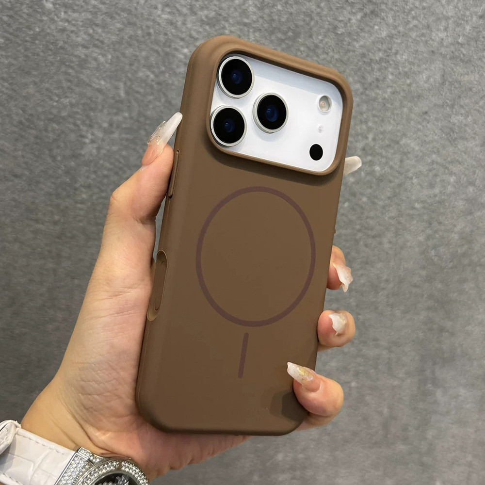 Ốp điện thoại silicon lỏng màu đỏ huỳnh quang từ tính cho iPhone 17 Pro Max 17 Air 16 Plus 15 14 13 12 11 Vỏ bảo vệ chống sốc
