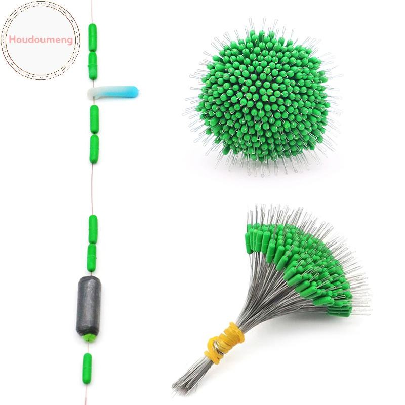 Houdou Bobber hình bầu dục silicone đen, 300 cái/gói, phụ kiện câu cá tiện lợi