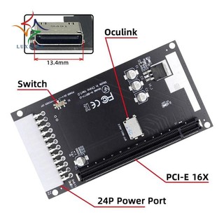 [luxiang.vn] Bộ chuyển đổi 4X Oculink SFF-8612 SFF-8611 sang PCIE PCI-Express 16X với cổng nguồn ATX 24Pin cho Card đồ họa Mainboard Phụ tùng máy tính