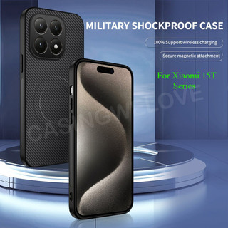 Ốp Điện Thoại Cho Xiaomi 15T 17T 17 15 T Pro Ultra 14T Pro 5G 4G 2025 Họa Tiết Sợi Carbon Từ Tính Chống Sốc Mặt Sau Bảo Vệ Bìa Cứng