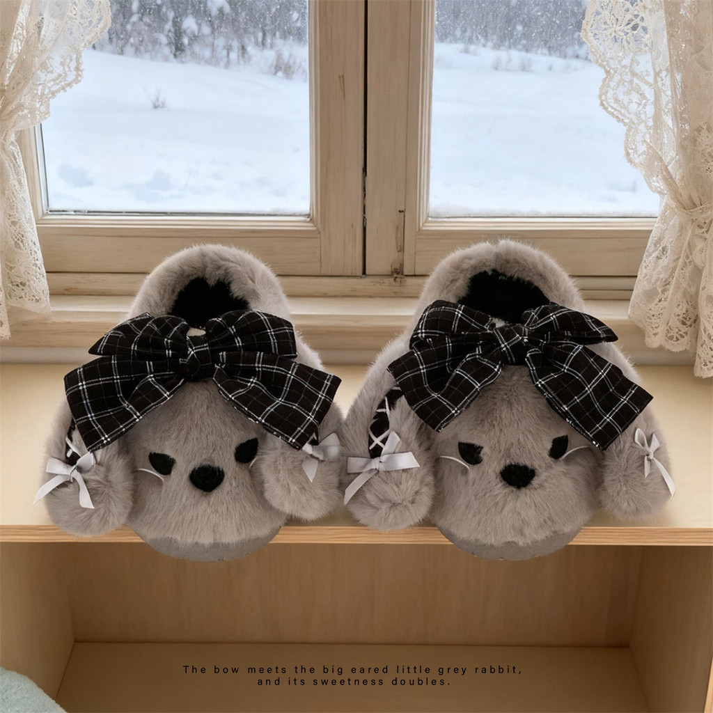 XIXITIAO Dép Cotton Nữ Thỏ Dễ Thương Mùa Đông Nhà Thoải Mái
