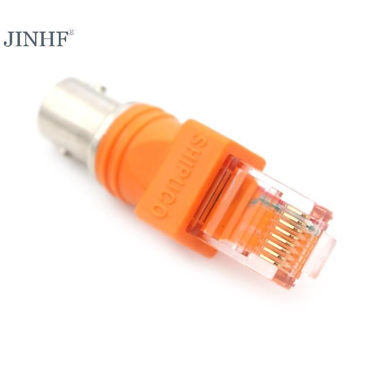 JINHF BNC Nữ sang RJ45 Nam Đồng Trục Thùng Khớp Nối Bộ Chuyển Đổi RJ45 sang RF Đầu Nối HOT