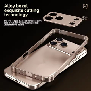 [JLK] Ốp Lưng Kim Loại Khung Nhôm Màu Chính Hãng Cho IPhone 17 Air 16 15 14 13 Pro Max Vỏ Điện Thoại Bảo Vệ Ống Kính Hợp Kim Chất Lượng Cao