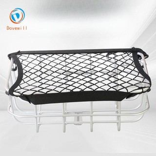 Giỏ xe đạp đường trường Dovewill lưới và dây bungee, tiện lợi cho việc chở hàng.