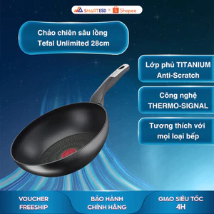 Chảo chiên sâu lồng Tefal Unlimited 28cm (G2551902) - Bảo hành chính hãng 24 tháng [Hỏa tốc Hcm]