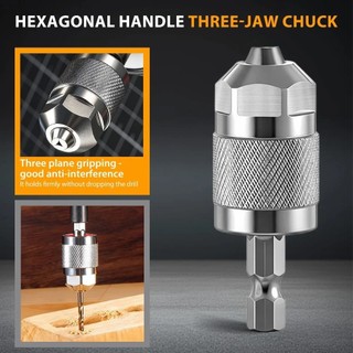 Bộ chuyển đổi Chuck khoan NOOKSTORY, Tay cầm lục giác 1 / 4 Inch Thay đổi nhanh Chuck, Tự săn chắc 1,5-6,5mm Chuôi lục giác 3 chân Chuck Chế biến gỗ