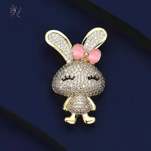 HNKMP Động Vật Dễ Thương Đính Kim Cương Giả Thỏ Thổ Cẩm Dành Cho Nữ Quần Áo Áo Áo Trang Sức Phụ Kiện.