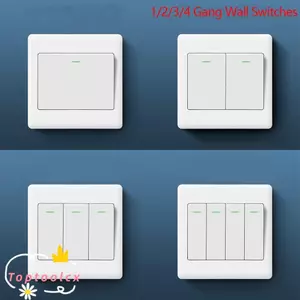 Công tắc treo tường TOPTOOLCX, Nút 1 chiều Phụ kiện gia đình Bảng điều khiển công tắc đèn tường, Bền với đèn báo huỳnh quang 1 / 2 / 3 / 4 Gang