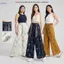 Quần ống rộng SAIA, Quần crop nữ dài đến mắt cá chân, Quần co giãn eo cao thoáng khí Quần hoa dáng rộng vừa vặn Quần đi chơi hàng ngày