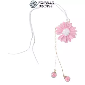 FANIELLAPOWELL Gương chiếu hậu ô tô treo bùa, Màu trắng, Hồng Thạch cao hình hoa cúc Đồ trang trí treo trên ô tô, Hình hoa cúc Trang trí gương ô tô treo cho ô tô, gia đình
