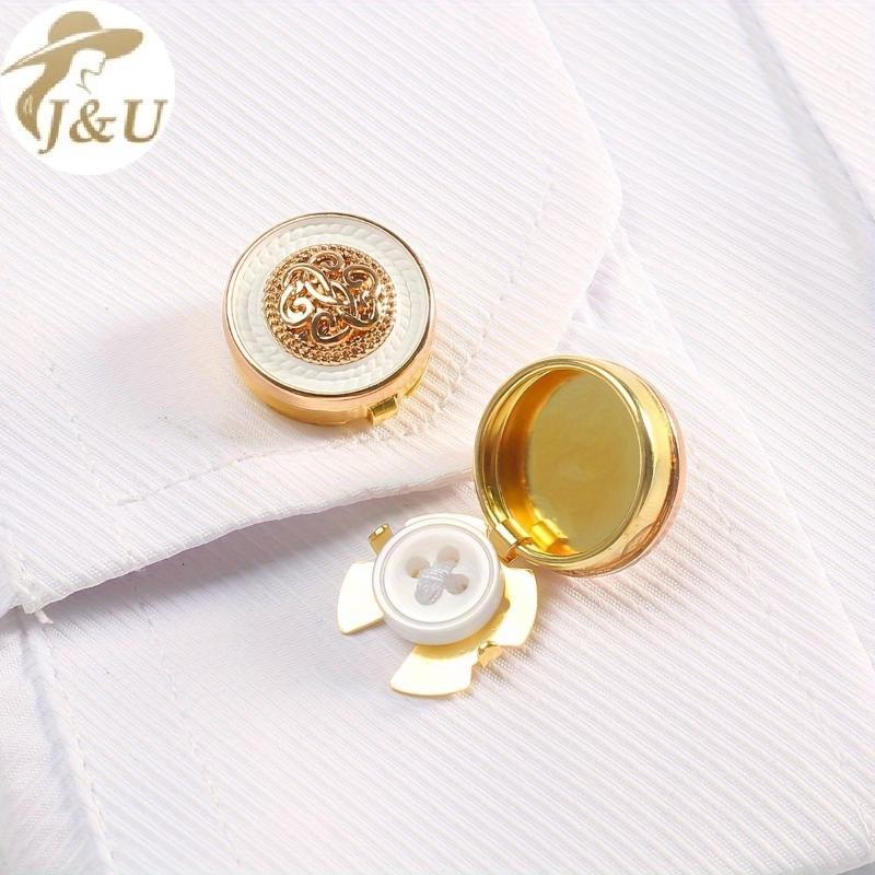 JU 2 Chiếc Kim Loại Khuy Sét Thời Trang Quần Áo Trang Trí Nút Áo Sơ Mi Retro Nút Bao Phù Hợp Với Phụ Kiện Giáng Sinh Ngày Lễ Quà Tặng VN