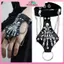 MYPANDA Steampunk Đầu Lâu Ngón Tay Da PU Vòng Tay Dành Cho Nam Gothic Màu Bạc Liên Kết Dây Chuyền Vòng Tay Lắc Tay Ro Halloween.