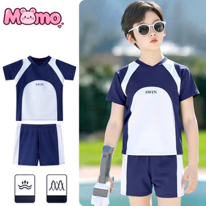 Bộ đồ thể thao hai mảnh đồ bơi trẻ em trang phục tập luyện cho bé trai, áo thun và quần short khô nhanh
