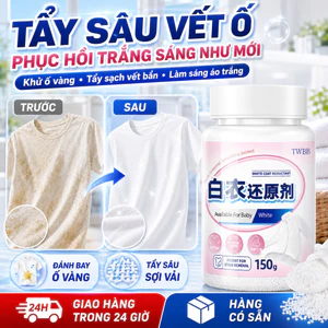 🔥Tẩy sâu bột tẩy trắng quần áo | Khử ố vàng bột phục hồi trắng sáng | Tăng trắng chuyên dụng bột tẩy vết bẩn áo trắng