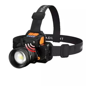 Đèn pin đội đầu T8 siêu sáng, LED cảm biến vẫy tay, có chức năng zoom, chiếu sáng trắng và vàng.
