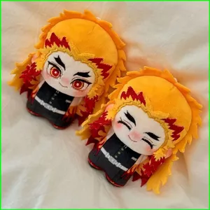 PS1 Demon Slayer: Kimetsu no Yaiba Rengoku Kyoujurou Plushie Trò chơi dễ thương Merch Túi búp bê Cotton sang trọng Charm SP1