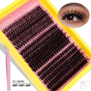 Bộ Lông Mi Giả D Curl Hỗn Hợp Với Nhíp Sealer Cụm Đơn Sợi Tổng Hợp Mi