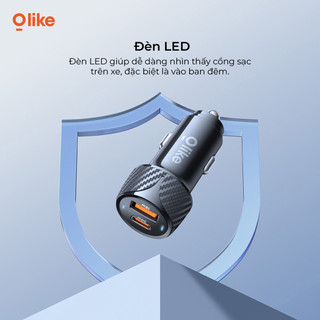Olike R15 Sạc Ô Tô 38W Sạc Nhanh PD SuperVOOC, Cổng Lightning Type-C, Dùng Cho iPhone Samsung Xiaomi iPad