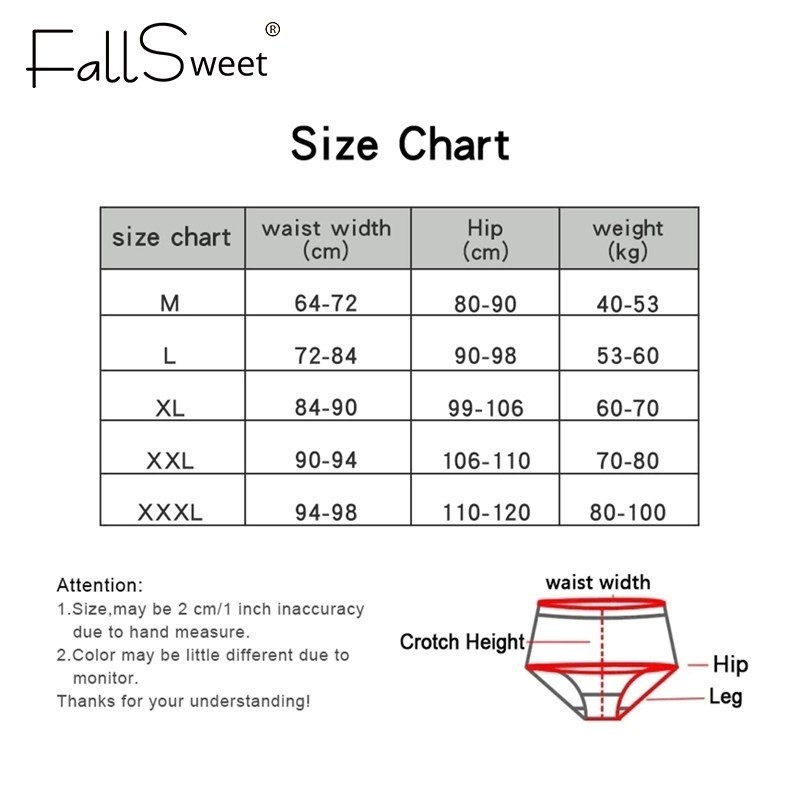 FallSweet Combo 5 Quần Lót Cotton Cao Cấp Thoải Mái Kháng Khuẩn Plus Size M-3XL