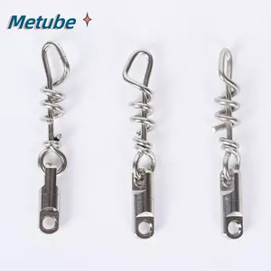 METUBE 5 CÁI Đầu nối câu cá, Kẹp xoay bằng thép không gỉ bằng đồng, Xoay câu cá nước mặn có độ bền cao bằng bạc