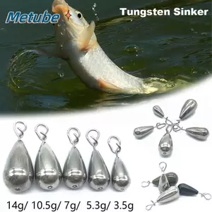 METUBE Dụng cụ câu cá Vonfram Dụng cụ câu cá Phát hành nhanh Đúc giọt nước Vonfram Fastach Sinker Trọng lượng bổ sung Móc kết nối